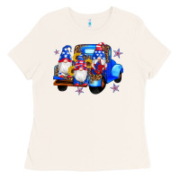Bone american flag gnomes truck sunflowers star leopard Ladies Tee - Artiststas
