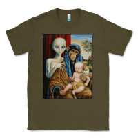 Army Green alien chimp baby religion conspiracy poster Classic Tee - FloraArt