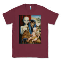 Burgundy alien chimp baby religion conspiracy poster Classic Tee - FloraArt
