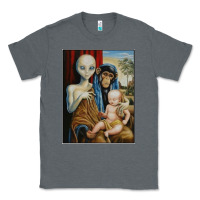 Charcoal Heather alien chimp baby religion conspiracy poster Classic Tee - FloraArt