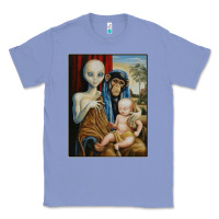 Colony Blue alien chimp baby religion conspiracy poster Classic Tee - FloraArt