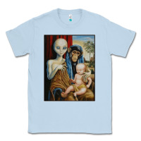 Dusty Blue alien chimp baby religion conspiracy poster Classic Tee - FloraArt