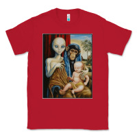 Red alien chimp baby religion conspiracy poster Classic Tee - FloraArt