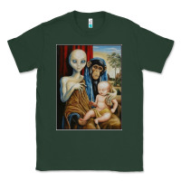 Sports Green alien chimp baby religion conspiracy poster Classic Tee - FloraArt