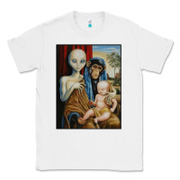 White alien chimp baby religion conspiracy poster Classic Tee - FloraArt