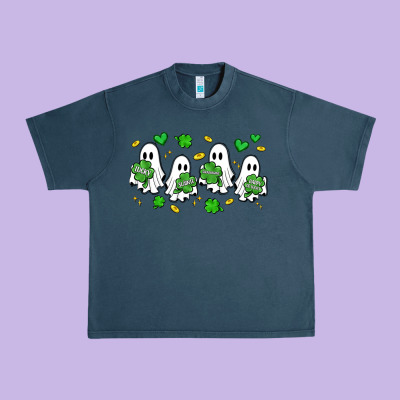 Clover Ghostie St.patrick's Day Urban Heavy Tee Designed By Artiststas