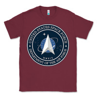 Burgundy Official United States Space Force USSF Military Patch Classic Tee - FloraArt