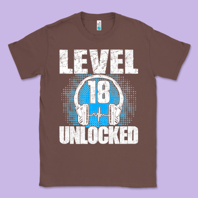 Level 18 Unlocked Birthday 18 Years Gamer Premium T Shirt Classic Tee Designed By Floraart