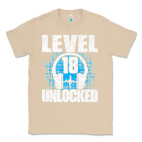 Mushroom Level 18 Unlocked Birthday 18 Years Gamer Premium T Shirt Classic Tee - FloraArt