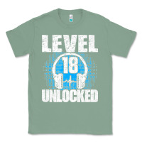 Sage Level 18 Unlocked Birthday 18 Years Gamer Premium T Shirt Classic Tee - FloraArt