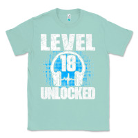 Seafoam Level 18 Unlocked Birthday 18 Years Gamer Premium T Shirt Classic Tee - FloraArt