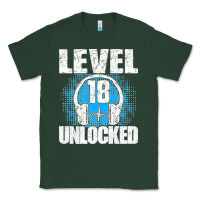 Sports Green Level 18 Unlocked Birthday 18 Years Gamer Premium T Shirt Classic Tee - FloraArt