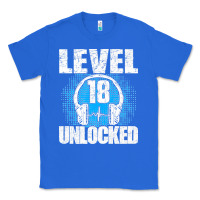 True Royal Level 18 Unlocked Birthday 18 Years Gamer Premium T Shirt Classic Tee - FloraArt