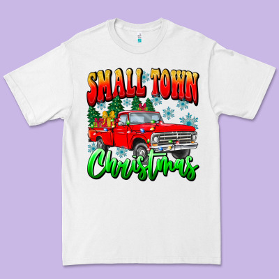 Small Town Christmas Premium Tee Designed By Cowhidedigitalart
