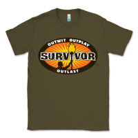 Army Green Survivor Outwit, Outplay, Outlast Classic Tee - FloraArt