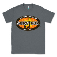 Charcoal Heather Survivor Outwit, Outplay, Outlast Classic Tee - FloraArt