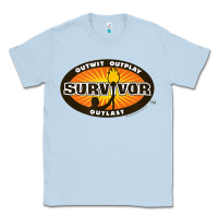 Dusty Blue Survivor Outwit, Outplay, Outlast Classic Tee - FloraArt