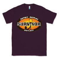 Plum Survivor Outwit, Outplay, Outlast Classic Tee - FloraArt