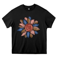 Black american sunflower Heavy Core Tee - BundleAndBundleShop