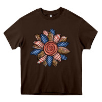 Chocolate Brown american sunflower Heavy Core Tee - BundleAndBundleShop