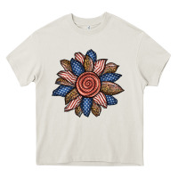 Cream american sunflower Heavy Core Tee - BundleAndBundleShop