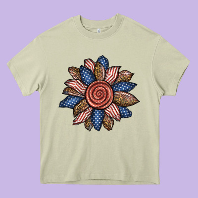 American Sunflower Heavy Core Tee Designed By Bundleandbundleshop
