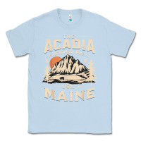 Dusty Blue acadia national park maine nature hike outdoors vintage t shirt Classic Tee - ArtMosaic