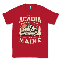 Red acadia national park maine nature hike outdoors vintage t shirt Classic Tee - ArtMosaic