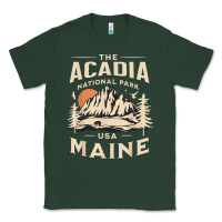 Sports Green acadia national park maine nature hike outdoors vintage t shirt Classic Tee - ArtMosaic