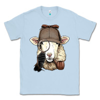 Dusty Blue Detective Sheep Lamb Spy Investigator Farmer Sheep Lover 53 Classic Tee - ArtMosaic