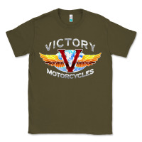 Army Green Victory Motorcycles Classic Tee - ArtMosaic