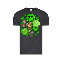 Vintage Black st patrick's day green smile Vintage Tee - Artiststas