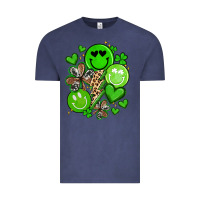 Vintage Denim st patrick's day green smile Vintage Tee - Artiststas