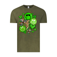 Vintage Olive st patrick's day green smile Vintage Tee - Artiststas