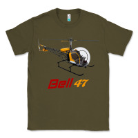 Army Green bell 47 helicopter Classic Tee - ArtMosaic