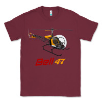 Burgundy bell 47 helicopter Classic Tee - ArtMosaic