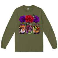 Army Green halloween jars rose Long Sleeve Tee - BarkalooDesign
