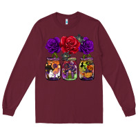 Burgundy halloween jars rose Long Sleeve Tee - BarkalooDesign