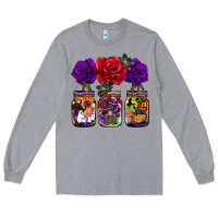 Heather Grey halloween jars rose Long Sleeve Tee - BarkalooDesign