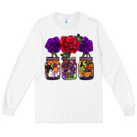 White halloween jars rose Long Sleeve Tee - BarkalooDesign
