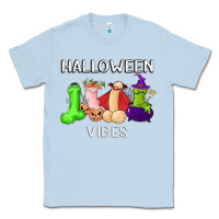 Dusty Blue halloween vibes dick tie dye hippie retro lazy costume Classic Tee - ArtMosaic