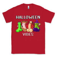 Red halloween vibes dick tie dye hippie retro lazy costume Classic Tee - ArtMosaic