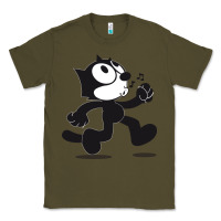 Army Green felix the cat whistling Classic Tee - ArtMosaic