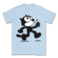 Dusty Blue felix the cat whistling Classic Tee - ArtMosaic