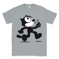 Heather Grey felix the cat whistling Classic Tee - ArtMosaic