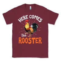 Burgundy Here Comes The Rooster Shirt Chicken Lady Outfit 243 Classic Tee - ArtMosaic