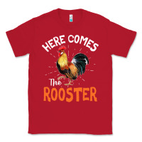Red Here Comes The Rooster Shirt Chicken Lady Outfit 243 Classic Tee - ArtMosaic