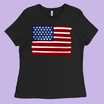 American Flag Ladies Tee Designed By Artiststas