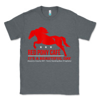 Charcoal Heather Red Pony Cafe, Funny cute horse lover Classic Tee - ArtMosaic