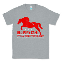 Heather Grey Red Pony Cafe, Funny cute horse lover Classic Tee - ArtMosaic